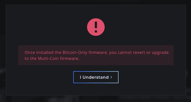 Keystone-Bitcoin-Only-Firmware-Warning