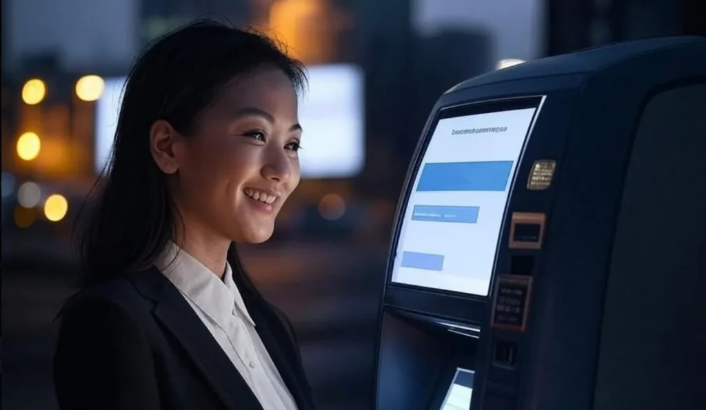 Woman-Using-Bitcoin-ATM